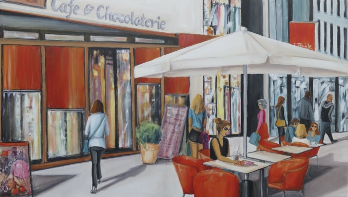 Straßencafe II 80x140 cm