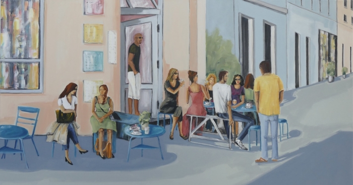 Straßencafe III70x130 cm